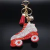 Chaussures de patins à roulettes Crystal Chain pour femmes hommes Gold Couleur Pouettel Pating Keyring Sac ACCESSOIRES DE VOITURE