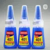 Multifonctionnel 401 Glue instantanée Adhésif rapide 20/36 g de colle liquide plus forte pour le cuir en bois en plastique en métal