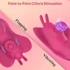 2 In1 fjäril sexleksak för kvinnor, 10 frekvens klitoris stimulator suger g-spot vibrator, fjärrkontroll klitoris suger dildo sex leksak för vuxna (röd)