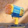 Kum Oyun Su Eğlencesi 69 Delik Roket Kabarcık Makinesi Melek Led Çocuklar Otomatik Sabun Kabarcıkları Blower Maker Oyuncakları Düğün Partisi Açık Mekan Oyunları L47