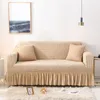 Couvre-chaise Couleur solide de couleur élastique Sofa Jupe Style Stretch Habver