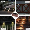 4 Pack Solar Deck Lights Outdoor Step Lights Waterproof Led Solar Lights for Railing Stairs Step Fence Yard Patio and Pathway