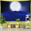 Lahasbja Galaxy Tapestry Blue Starry Sky Tapestry Universe espace tapestries mur suspendu étoiles mystérieuses étoiles pour dortoir