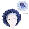 Bérets Femmes Solin réversible Bonnet en satin pour capuchon de cheveux bouclé Double couche Ajustement du sommeil Elastic Hairare Night