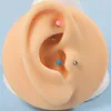 1pc G23 Titan in intern eingedämmte Furved Langhantel Opal Augenbrauen Navelohrring Rook Opal Tragus body piercing Schmuck 16g