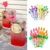 Bunte Sommersaft -Getränk -Getränke Flamingo Cocktail Swizzle Sticks Drink Muddler für Hawaiian Strand Geburtstag Hochzeitsdekoration