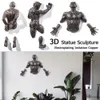 3D genom väggfigur Skulpturhartselektroplätering imitation koppar abstrakt karaktär prydnadsstaty vardagsrum hem dekor 240411