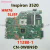 Motherboard dv15 mlk mb 112801 mxrd2 para Dell Inspiron 3520 Laptop placa -mãe cn0w8n9d 0w8n9d w8n9d hm76 slj8f ddr3 100% testado ok