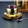 Fubry spodki podwójna warstwa 304 Puchar kawy ze stali nierdzewnej i złoty srebrny kubek espresso