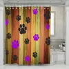 Rideaux de douche 3d tissu polyester ensemble chien imprimé animal enfants maison de salle de bain baignoire de salle de bain avec crochets