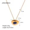 Mode 18K Gold Edelstahl Halskette für Frauen mit Lapis Lazuli Dreieck eingelegtes ovales Hammermuster Daily Bankett Anhänger Halskette