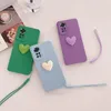 Opmerking11s Love Heart Lanyard Silicone Case On For Xiaomi Redmi Note 11 Pro 11S 4G 5G 10 9 8 10S 11Pro plus 10c 10pro camerabaan