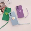 Note11s Love Heart Lonyard Silicone Case sur Xiaomi Redmi Note 11 Pro 11S 4G 5G 10 9 8 10S 11PRO plus 10C 10P CAPER CAMER