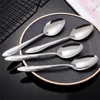 Cucchiai di anguria cuia lunga cucchiaio riso inossidabile set 410 zuppa 1/3pcs da cucina tavoli da cucina ristorante manico in acciaio utensili