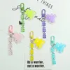 Keychains Listing Bear Keychain Girl Heart Color Acrylic Alphabet Bag Pendant Small Gift