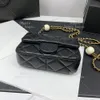 10A mirror quality luxury designer chain large pearl shoulder bag 17cm women's crossbody bag designer mini handbag with box BC002