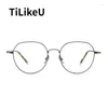 Zonnebrillen frames trendy merk TilikeU mannen pure titanium bril met ronde ultralicht retro hoge waarde bril vrouw