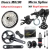 DEORE M6100 MTB BICYCLE DERACILLEUR SHIFT 1X12 Speed Groupset MS Cassetta 12S 50/52T CRANKET CANKET HOUB 6 artigli micro spline k7