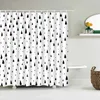 Douchegordijnen eenvoudige serie witte geometrie lijn stof waterdicht polyester badkamer accessoires home decor badgordijn badgordijn