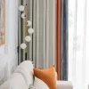 Home Nordic Simple Spleißen Blackout Vorhang Leichte Luxus -Sonnenschutzmittel und Wohnzimmer Vorhänge verdickte schalldichte Schlafzimmervorhänge