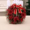 Dekorativa blommor 25/38/43 cm Elegant röd julkrans Champagne guldfönster Dörrväggprydnad Dekorationer Hemma prydnader