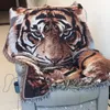 Cobertores textil city ins animal tigre cabeça tapeçaria cobertor americano retro decoração de casa cobertor cobertor grosso de acampamento ao ar livre