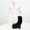 Vases Ceramic Floral Utensils Minimalist Black And White Home Living Room Dry Flower Decorations Nordic Style