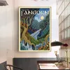 Ring Art Poster Retro Travel Abstract Canvas Painting Vintage Film Mordor Castle Lord Magic Wall Art Picture Kid Room Home Decor