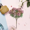 Dekorative Blumen im Freien gefälschte elegante künstliche Rosenzweig mit 6 Köpfen für Home Wedding Party Decor Kunst Seiden innen stilvoll