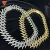 2024 Nouveau design 18 mm bijoux de mode masculine Cuban Link Chain 925 Sterling Silver Iced Out VVS Moisanite Hiphop Collier Cubain Collier Cubain