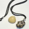 Cord Necklace Stone Holder Crystal Cage Necklace Holder Empty Stone Holder DIY Pendant Stone Holder Replacement Hand-Woven