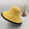 Hombo de pescerman contrastante Sombrero solar Summer de verano Visor visor de la visera Cara de la cara del sol gat de soldado de protección UV primavera y otoño