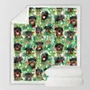 Couvertures schnauzer couverture en toison colorée 3D partout adultes portables imprimés / enfants 03