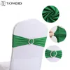 Couvre la chaise Yomdid 1pc Sash Sash avec des boucles rondes pour tous les groupes de mariage Lycra Stretch Bow Tie Birthday Party El Show Decoration