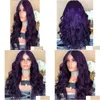 Fabricante de pão de cabelo 70cm Natural Wig Long Purple Party Cosplay Feminino Moda Curly Synthetic Wavy 2M811144769740 Produtos de entrega de gota AC OTLVY