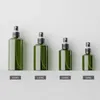 Opslagflessen 30 stks 50 ml 100 ml 150 ml 200 ml lege groene plastic spuitfles met blackatomizer cosmetische parfumcontainerverpakking