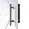 Manico della porta a scorrimento a scorrimento armadio a filo hardware set tiro manico in legno manico della porta in legno hardware per porte interne nera 30 cm di lunghezza