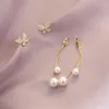 Dangle Earrings Delysia King Women's Trendy Butterfly Pearl Tassel Brideエレガントな気質イブニングパーティーイヤーダングラー