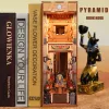 Libro di legno fai -da -te Nook Egypt Pyramid Model Bookshelf Insert Bookcase with Kit Kit Gift Toy per bambini Casa per adulti