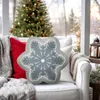 Kissen Frohe Weihnachten Schneeflocke -Form -Wurf -Samt Weihnachtsfestigte dekorativ