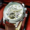 손목 시계 Aokulasic Automatic Mens Watches Tourbillon Top Brand Watch Men 기계식 패션 방수 럭셔리 Hollow Out