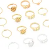 1pc plaqué argent épais / 14k / 18k Gold Copper réglable Ring Ring Paramètres pour anneaux de bricolage Bijoux de fabrication accessoires