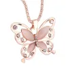 Collane a catena per maglioni placcati in oro rosa 18k Lucky Crystal Butterfly Ciondo