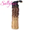 Sallyhair syntetiska 24 tum franska lockigt virkning hår spiral curls flätor silkeslen flätande hår spanska lockigt bulk hårförlängningar