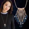 Colliers pendants Collier de cube de cristal autrichien géométrique Luxury Rhinestone Long Statement Jewelry Women Party Ornement