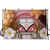 Mehofond Photography Background Groovy Retro Hippie Boho Girl Birthday Party Daisy Groovy Balloons Decor Backdrop Photo Studio