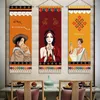 Tapestries Tibetaanse stijl muur hangende tapijtmeisje gedrukte scroll -schilderijen Tibet slaapkamer kunst poster etnisch huisdecoratief