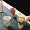 カップソーサー1PCレトロセラミックティーカップラフ陶器日本のラテプルフラワー磁器家庭用飲み物