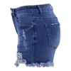 Shorts femminile Donne Denim in vita elegante con altissima ascesa con bordo strappato Multi tasche Slim Fit Closure per l'estate