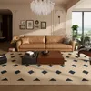 French Retro Carpets for Living Room Light Luxury Bedroom Decor Plaid Carpet Home Washable thick Floor Mat Large Area Lounge Rug